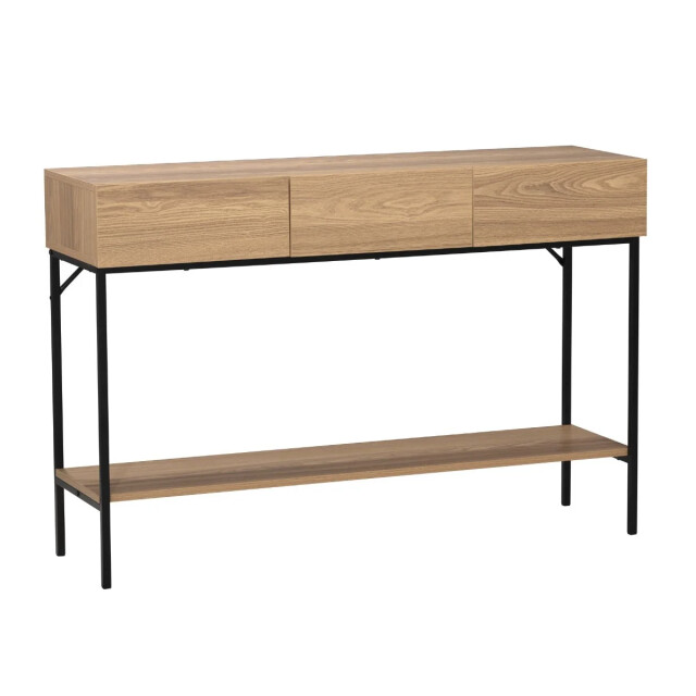 CaliCosy Console met 3 lades en 1 onderste plank, decor van hout en zwart metaal, l120 cm 3414981 large