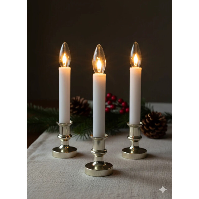 CaliCosy Set van 8 batterij-aangedreven kaarsenhouders voor de kersttafel 2928251 large