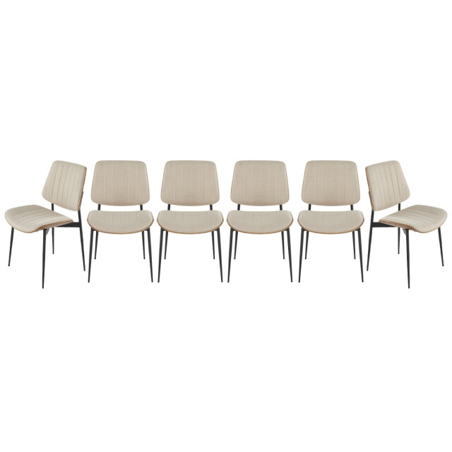Signature Set van 6 stoelen in gewatteerde stof h82,5 cm giselle 3066917 large