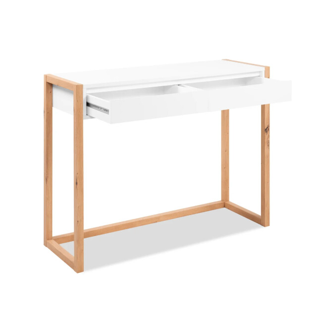 CaliCosy Console met 2 lades, decor wit en eiken, artisan l100 cm nova 3414980 large