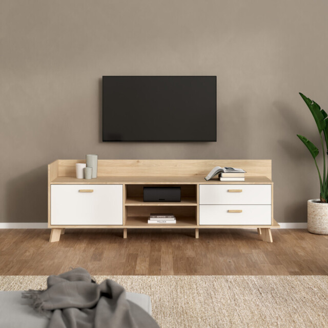 CaliCosy Tv-meubel met 2 deuren, 1 lade, 2 vakken b181,9 cm storm 3206049 large