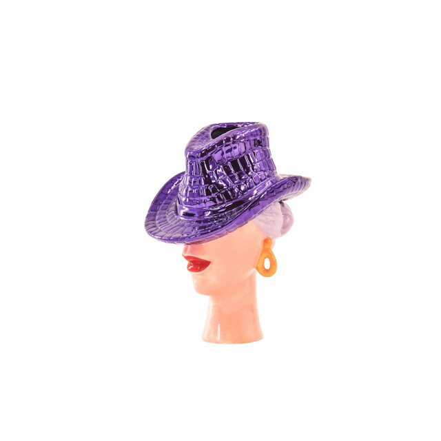 House Vitamin Flower vase- cowboy hat vase- purple/-19x16x23,5 cm 3414463 large