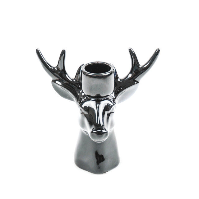 House Vitamin Candle holder reindeer ceramic black 16x9x16,5cm 2838149 large