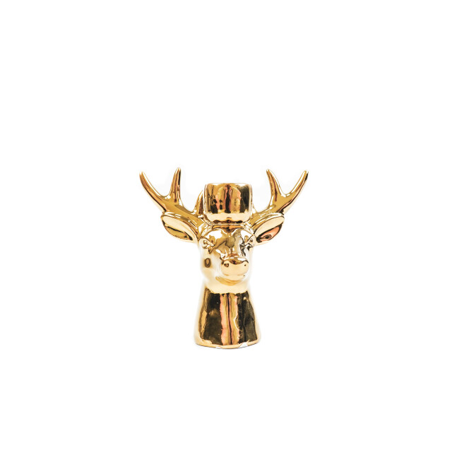 House Vitamin Candle holder reindeer ceramic gold 16x9x16,5cm 3414475 large