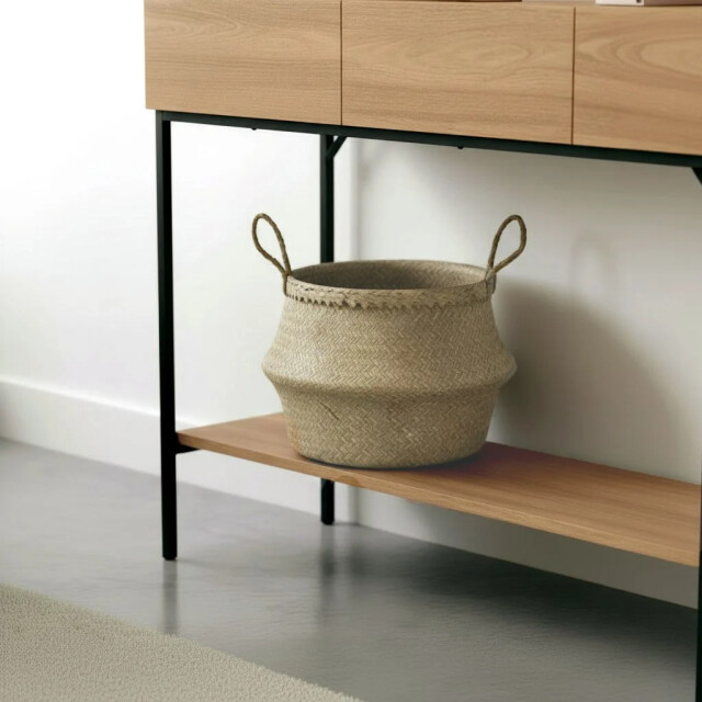 CaliCosy Console met 3 lades en 1 onderste plank, decor van hout en zwart metaal, l120 cm 3414981 large