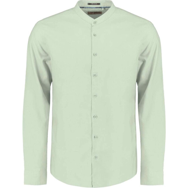 No Excess Shirt granddad solid with linen mint 27470218SN-058 large