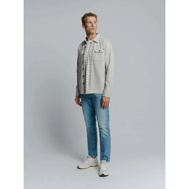 No Excess Overshirt button closure sweat grey melange 27580103-102 large