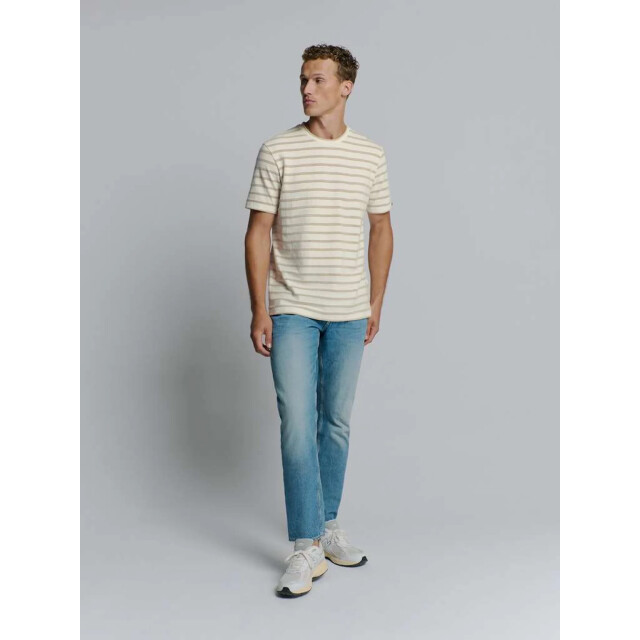 No Excess T-shirt crewneck jacquard stripes offwhite 27350304-011 large