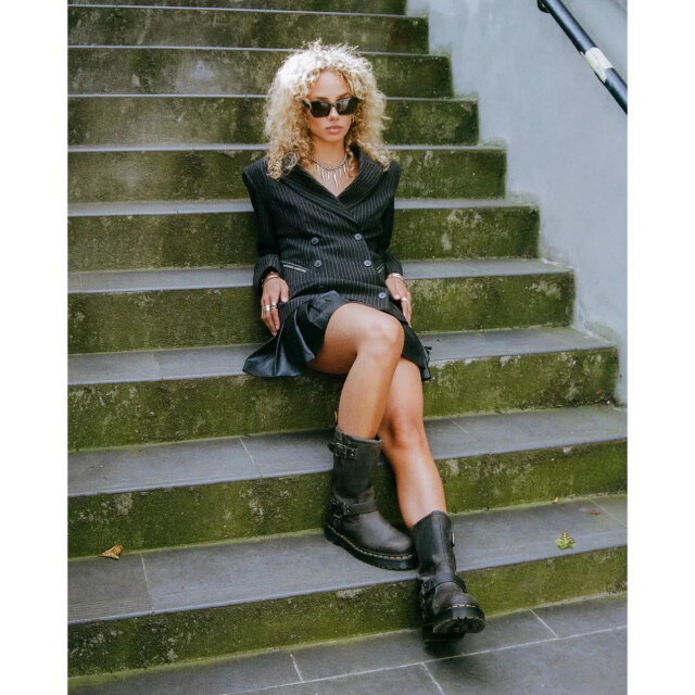 Dr. Martens Dr. martens anistone hi charcoal grey biker boots dames 31901057 large