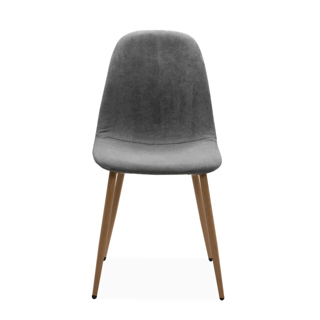 CaliCosy Set van 4 stoelen van grijze ribfluweel met houten poten l43 cm anya 3011531 large
