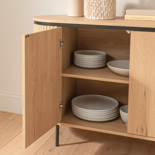 CaliCosy Dressoir met 2 deuren en zijkanten met groef l120 cm 3202267 large