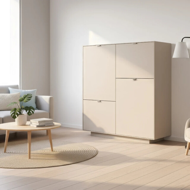 CaliCosy Dressoir met 4 deuren decor zand l187 cm vika 3416553 large