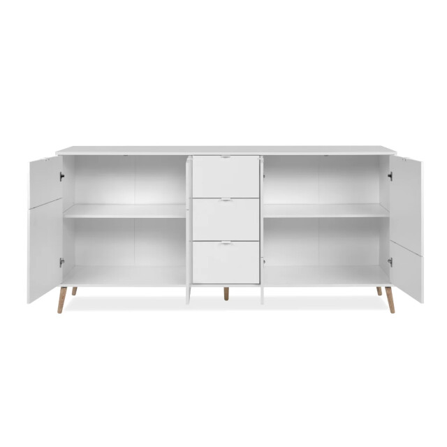 CaliCosy Dressoir met 4 deuren, 3 lades, decor in wit en eiken, l190 cm klint 3416568 large