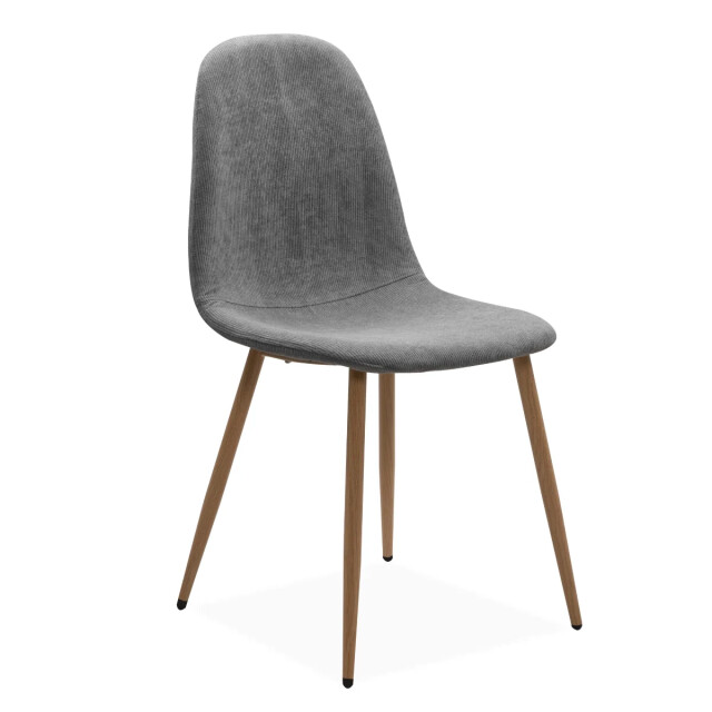 CaliCosy Set van 4 stoelen van grijze ribfluweel met houten poten l43 cm anya 3011531 large