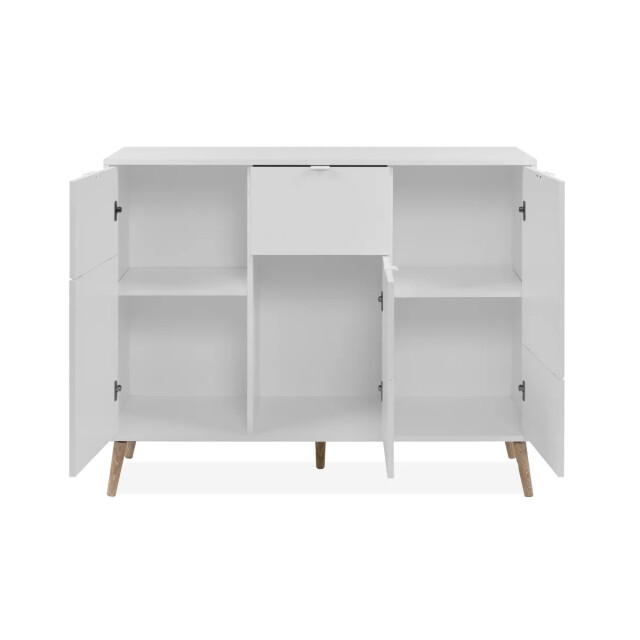 CaliCosy Dressoir met 4 deuren, 3 lades, decor wit en eik l115 cm klint 3416557 large