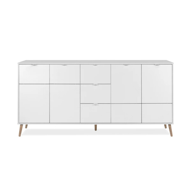 CaliCosy Dressoir met 4 deuren, 3 lades, decor in wit en eiken, l190 cm klint 3416568 large