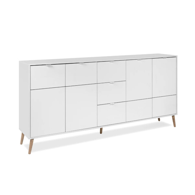 CaliCosy Dressoir met 4 deuren, 3 lades, decor in wit en eiken, l190 cm klint 3416568 large