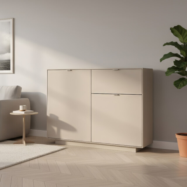 CaliCosy Commode met 2 deuren, 1 lade in zandkleur l120 cm vika 3416552 large