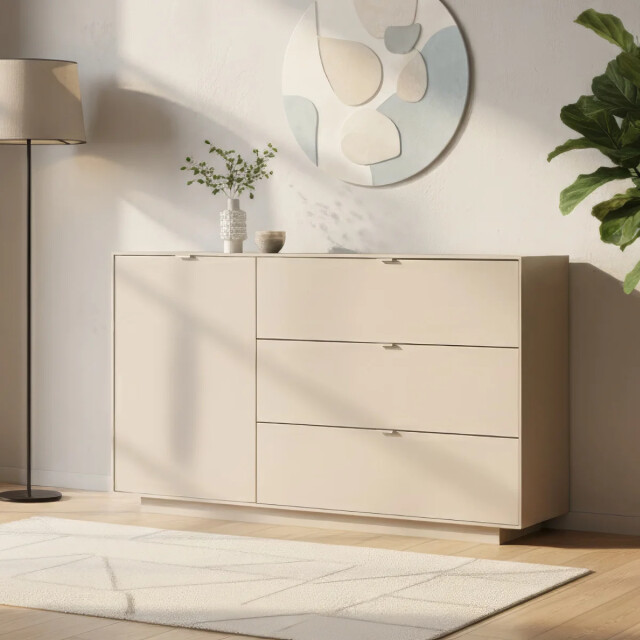 CaliCosy Dressoir met 1 deur, 3 grote lades in zanddecor l160 cm vika 3416554 large