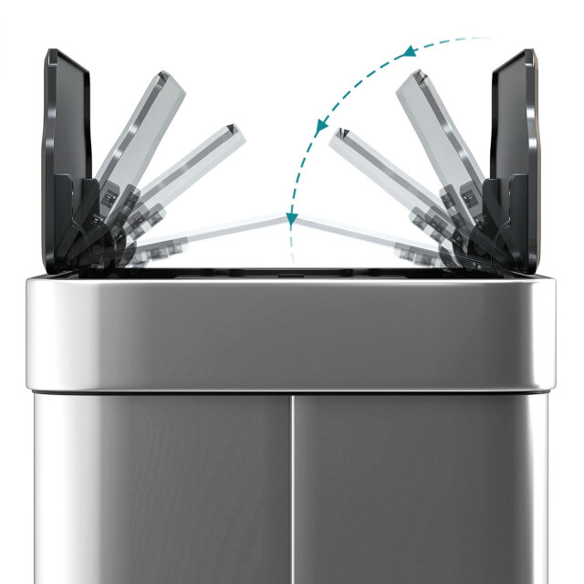 4goodz Sensorprullenbak met vlinder-deksel 55 l capaciteit kleurig rvs 3417082 large