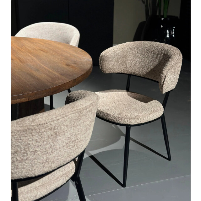 Multifurn Eetkamerstoel sander teddy crème - 80 cm x 57 cm x 59 cm lusje 3391326 large