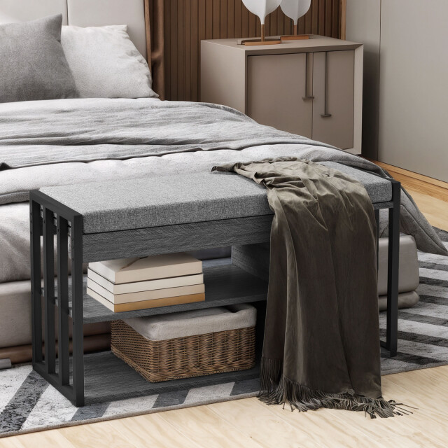 4goodz Schoenenbank schoenenkast met zitkussen - 3306021 large