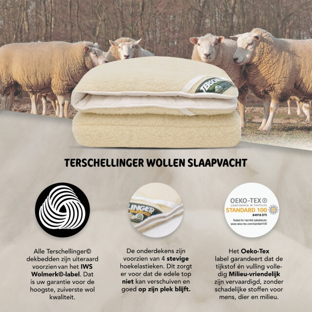 Terschellinger Wolweelde Terschellinger wollen split onderdeken |100% iws zuiver scheer wollen topper 3373277 large