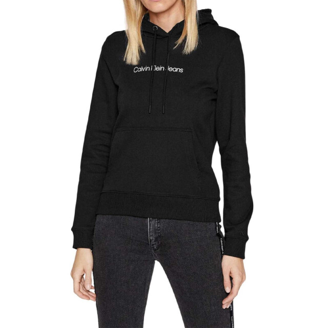 Calvin Klein Dames logo slim hoodie UTNA891_black large