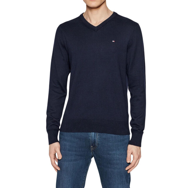 Tommy Hilfiger Heren sweater top katoenmix v hals UTNA544_navyblue large