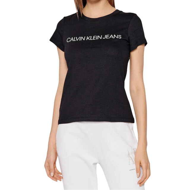 Calvin Klein Dames jeans logo regular t-shirt UTNA757_black large