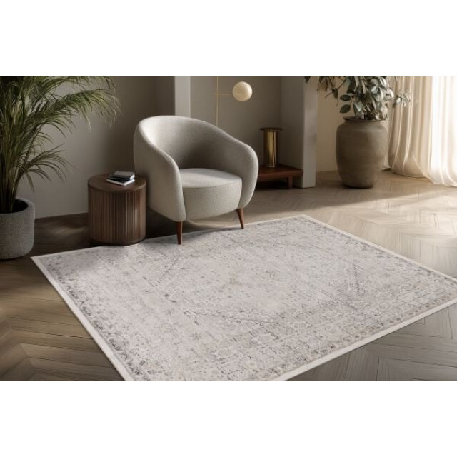 Muratap Vintage vista – luxe vloerkleed klassiek creme zilver laagpolig- 120x170 3417101 large
