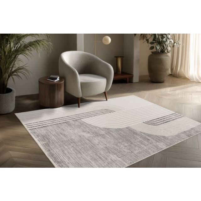 Muratap Vintage japandi vista – luxe vloerkleed creme zilver laagpolig- 160x230 cm 3417108 large