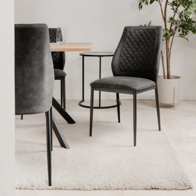 CaliCosy Set van 4 stoffen stoelen met metalen frame h90 cm saela 3418180 large