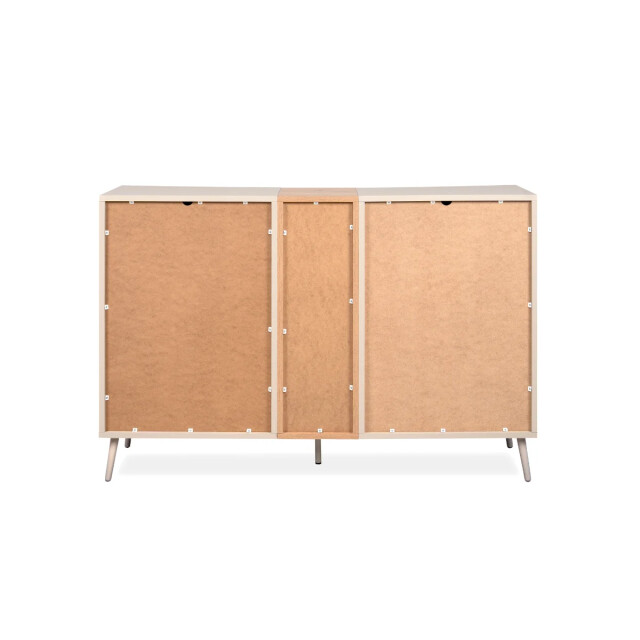 CaliCosy Dressoir met 2 deuren, 3 niches in decor zand en eiken, ambachtelijk l135 cm 3418169 large