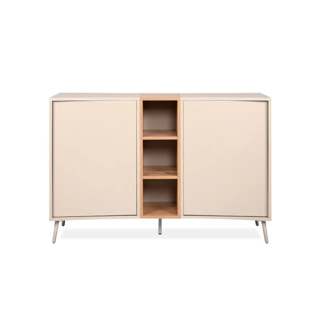 CaliCosy Dressoir met 2 deuren, 3 niches in decor zand en eiken, ambachtelijk l135 cm 3418169 large