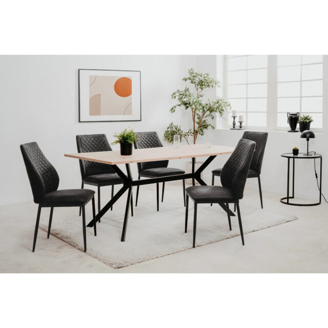 CaliCosy Set van 4 stoffen stoelen met metalen frame h90 cm saela 3418180 large