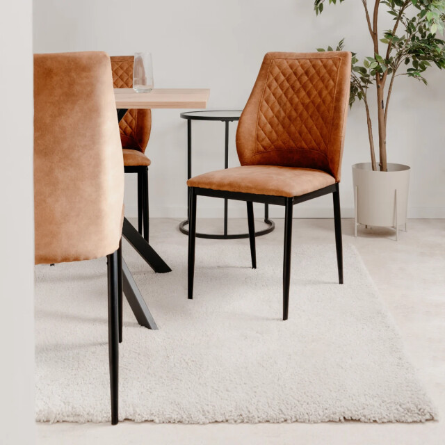 CaliCosy Set van 4 stoffen stoelen met metalen frame h90 cm saela 3418179 large