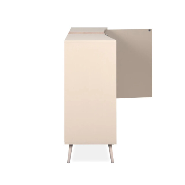 CaliCosy Dressoir met 2 deuren, 3 niches in decor zand en eiken, ambachtelijk l135 cm 3418169 large