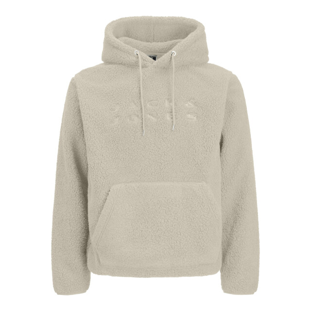 Jack & Jones Heren teddy hoodie jcoflare beige 12285678-Oatmeal JJ large