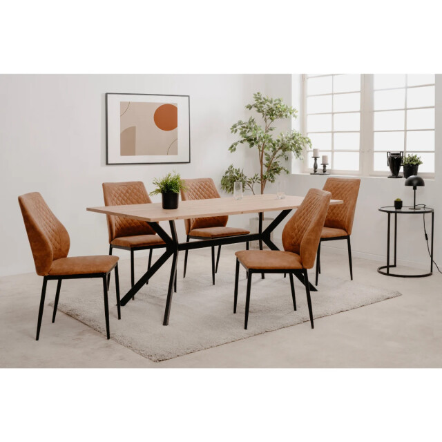 CaliCosy Set van 4 stoffen stoelen met metalen frame h90 cm saela 3418179 large