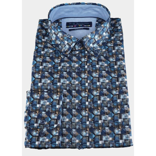 R.B. Boston Casual hemd lange mouw regular fit 100% cotton 527670/614 191349 large