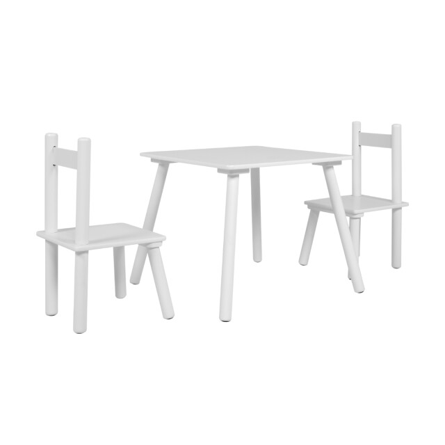 CaliCosy Perceel 1 tafel en 2 kinderstoelen van massief wit hout l50 cm kairo 3419568 large