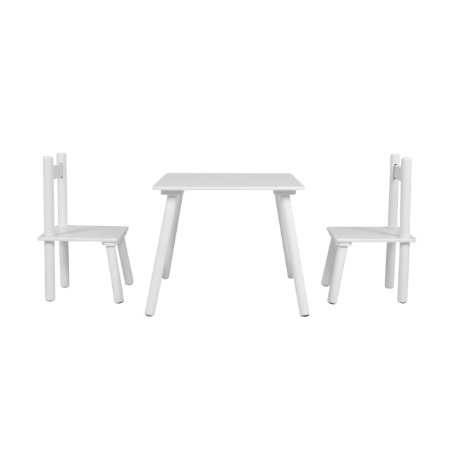 CaliCosy Perceel 1 tafel en 2 kinderstoelen van massief wit hout l50 cm kairo 3419568 large