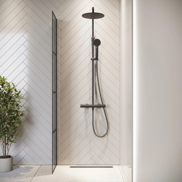 Badplaats Douchewand essos 40 x 200 cm zwart – inloopdouche 8 mm 3181180 large