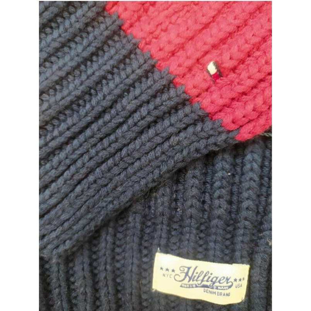 Tommy Hilfiger Geribbelde sjaal voor kinderen UTNA261_navybluegreyclaret large