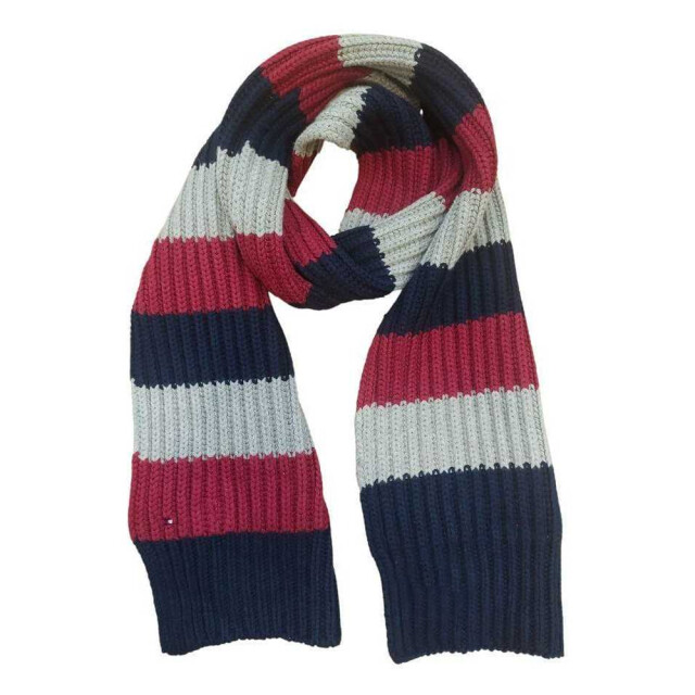 Tommy Hilfiger Geribbelde sjaal voor kinderen UTNA261_navybluegreyclaret large
