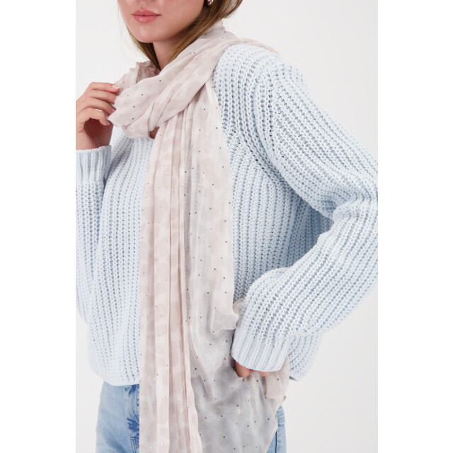 Monari  scarf with leopard print 809678 196 lattemacchiato pattern 06811.840.0144 large