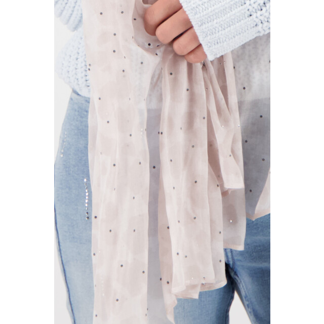 Monari  scarf with leopard print 809678 196 lattemacchiato pattern 06811.840.0144 large