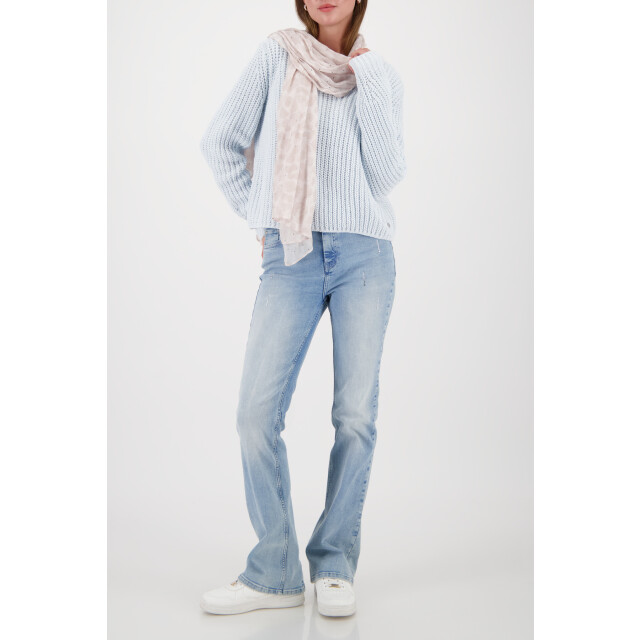 Monari  scarf with leopard print 809678 196 lattemacchiato pattern 06811.840.0144 large