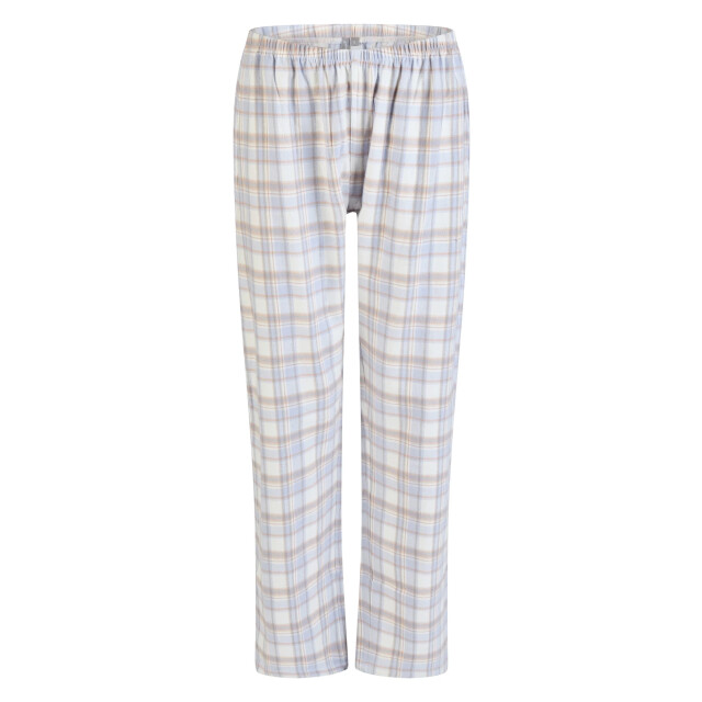 By Louise Dames pyjamabroek flanel geruit blauw/wit BL-6165-02 large